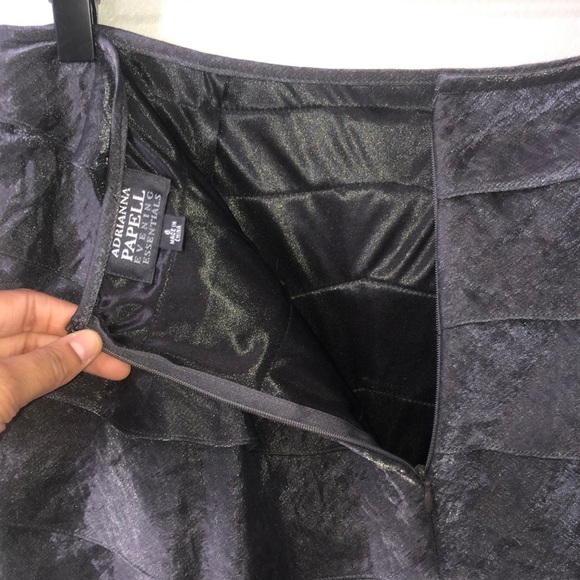 Adrianna Papell 2 Piece Formal Dress Top and Full Length Skirt Grey Metallic - Picture 11 of 13